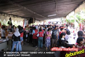 road turned into a market